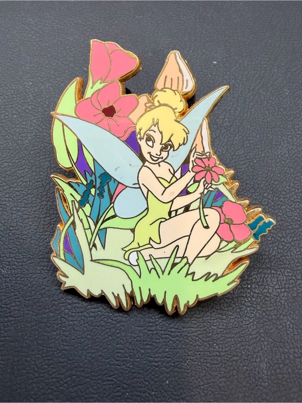 Tinker Fairy Floral Enamel Pin - Pastel Green, Pink & Blue